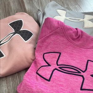 Under Armour Pink and Gray Sweatshirts for Performance lot of 3